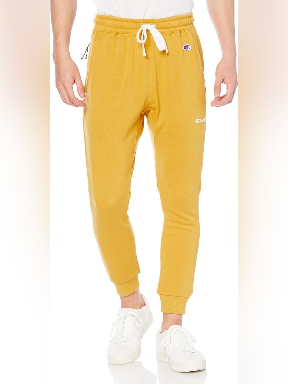 Champion Mustard Yellow Men's Jogger Sweatpants with Logo